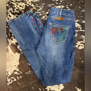 Embroidered Blue Jeans